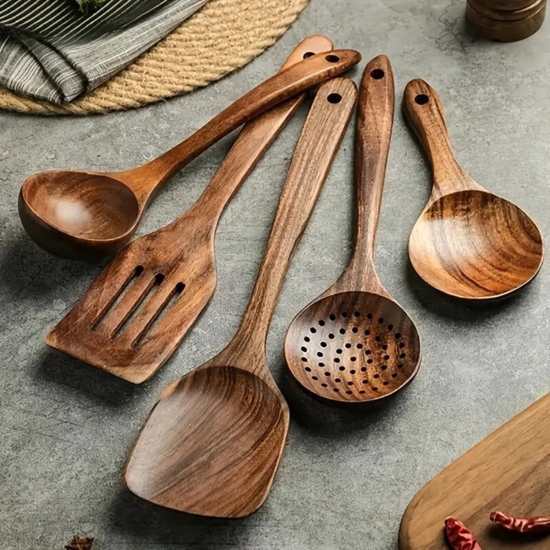 Walnut Kitchen Utensil Set (5-Piece)