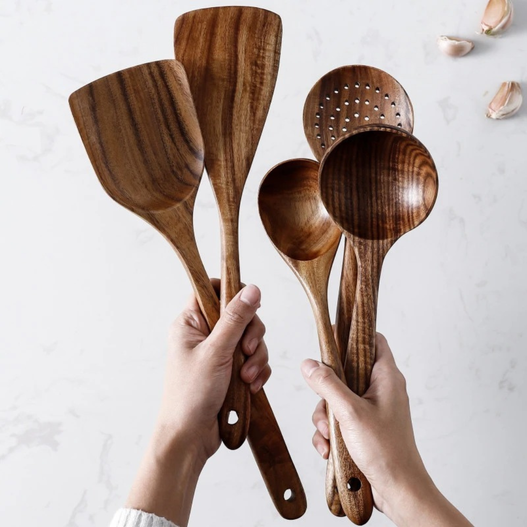 Walnut Kitchen Utensil Set (5-Piece)