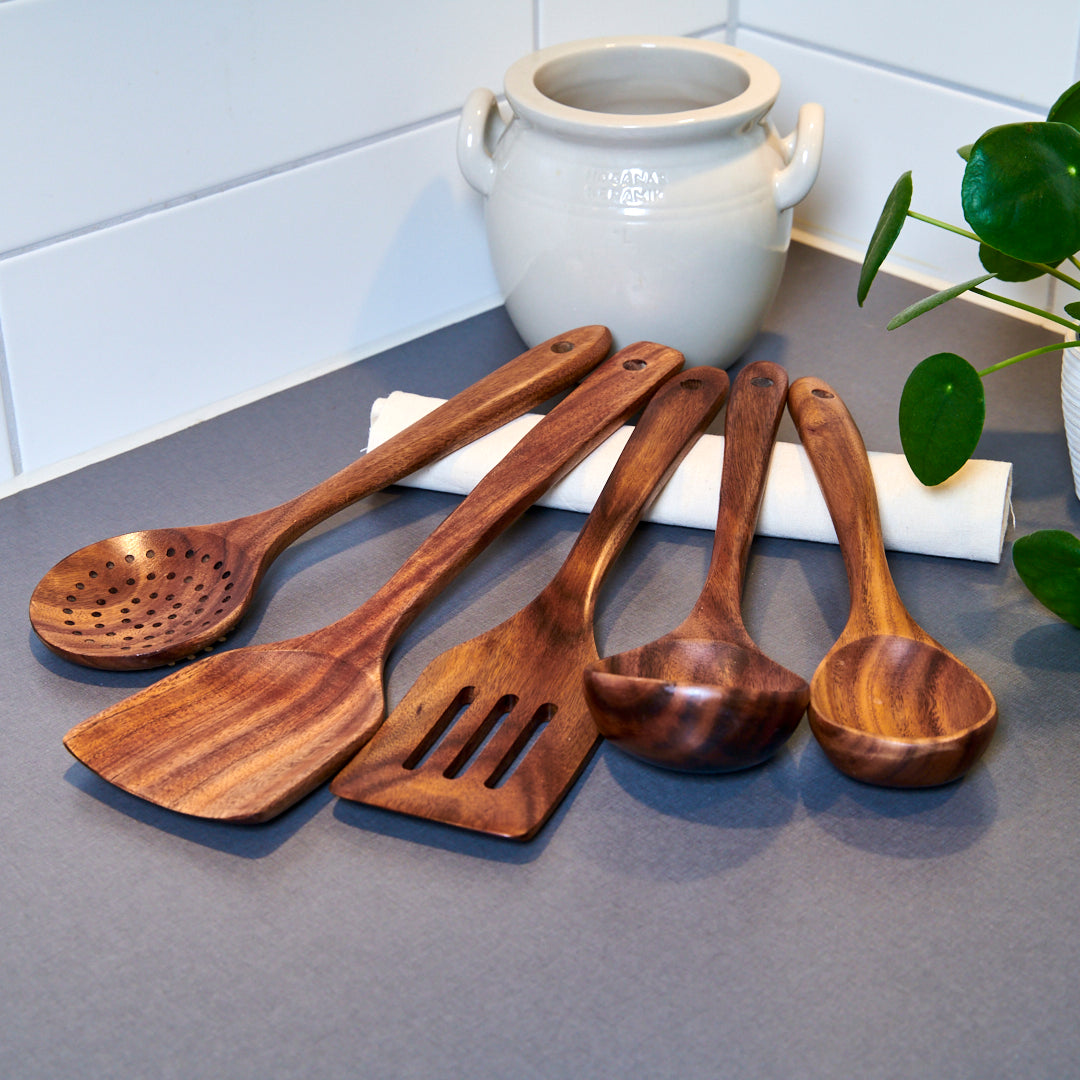 Walnut Kitchen Utensil Set (5-Piece)