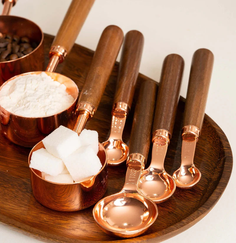 Measuring Spoon & Cup Set | Walnut and Copper