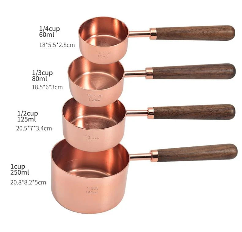 Measuring Spoon & Cup Set | Walnut and Copper